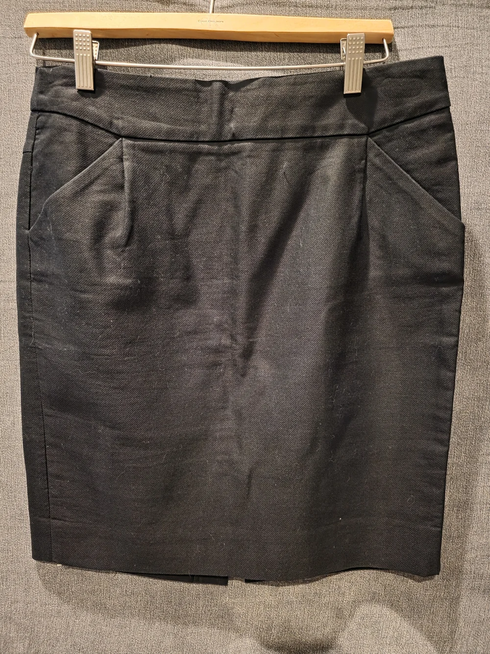 J. Crew The Pencil Skirt Black Front Pockets Size 8 Waist 15 1/2in Length 21in